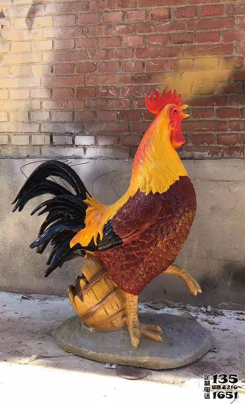 庭院景區(qū)擺放玻璃鋼彩繪公雞雕塑 庭院景區(qū)擺放玻璃鋼彩繪公雞雕塑