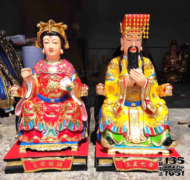景區寺廟玻璃鋼彩繪大型佛像王母娘娘和玉皇大帝雕塑 景區寺廟玻璃鋼彩繪大型佛像王母娘娘和玉皇大帝雕塑