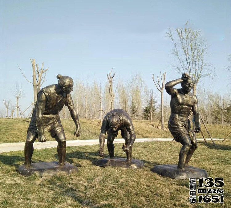 公園草坪擺放玻璃鋼仿銅農(nóng)耕文化插秧人物雕塑 公園草坪擺放玻璃鋼仿銅農(nóng)耕文化插秧人物雕塑