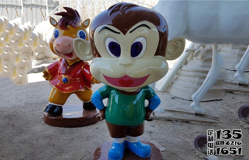 游樂(lè)場(chǎng)擺放的玻璃鋼彩繪卡通猴子雕塑 游樂(lè)場(chǎng)擺放的玻璃鋼彩繪卡通猴子雕塑