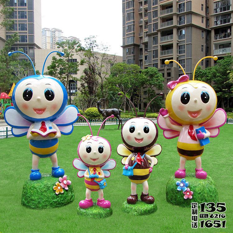 別墅小區玻璃鋼卡通蜜蜂雕塑 別墅小區玻璃鋼卡通蜜蜂雕塑