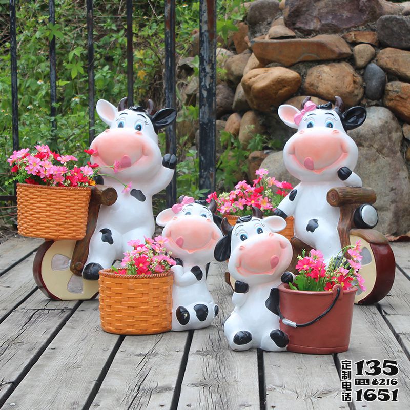 花園創意玻璃鋼可愛卡通奶牛雕塑 花園創意玻璃鋼可愛卡通奶牛雕塑