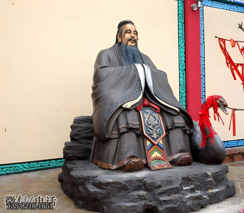 坐姿玻璃鋼彩繪孔子雕塑 坐姿玻璃鋼彩繪孔子雕塑